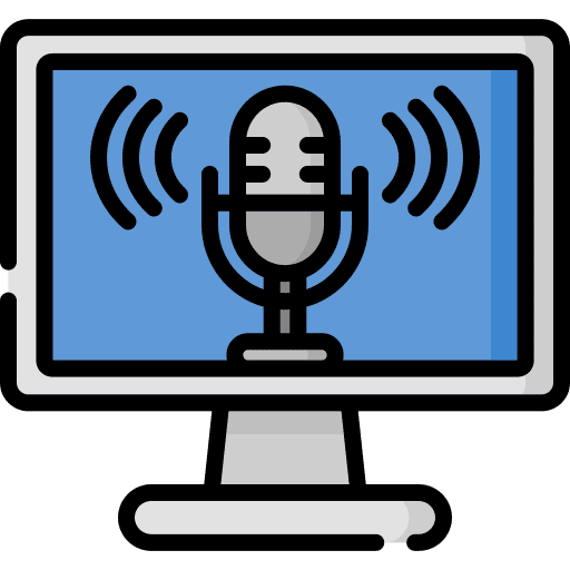 Podcast recorder computer radio icon