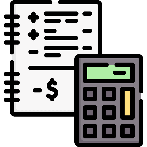 Budget file calculator files and folders icon