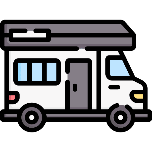 Camper van highlight stories food truck transportation icon