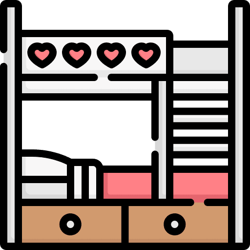 Bunk bed rest bedroom furniture and household icon