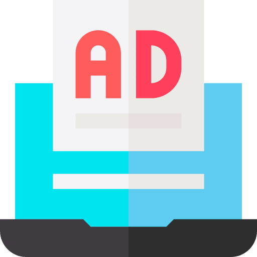 Ad promotion marketing strategy laptop icon