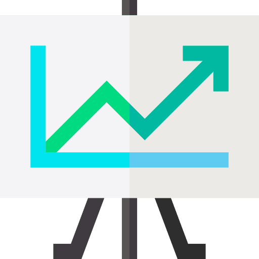 Bar graph growth statistics trend icon