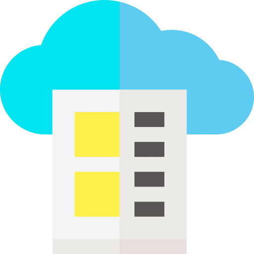 Cloud multimedia storage cloud computing icon