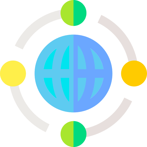 Internet connection globe grid world networking icon