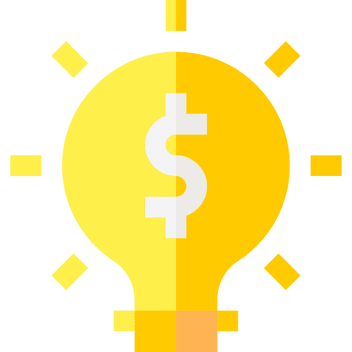 Light bulb money innovation light bulb icon