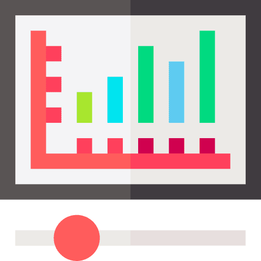 Video video marketing bar graph icon