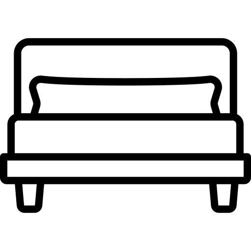 Double bed couple bedroom home decor icon