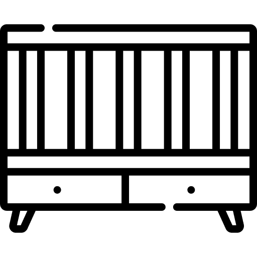 Cot baby crib baby bed icon