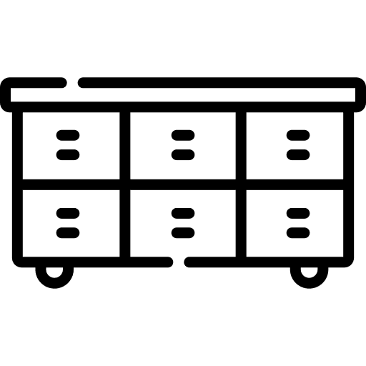 Dresser cabinet drawers furniture and household icon