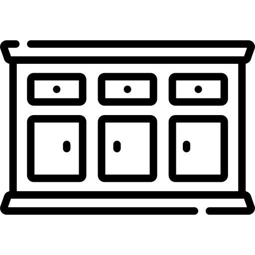 Cabinet wooden desk home furniture icon