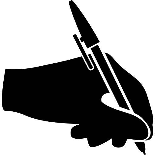 Hand writing with ballpen drawing written pen icon
