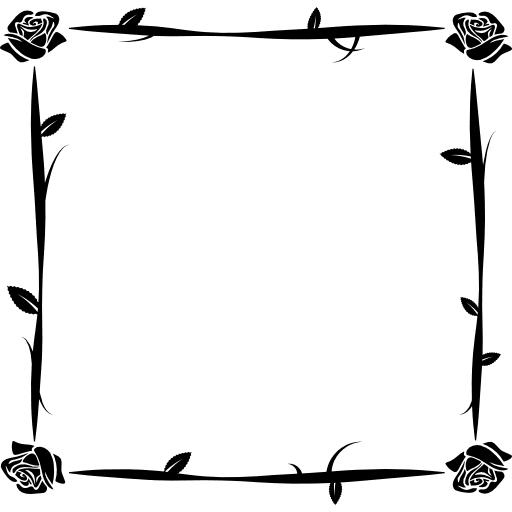 Flowers thin ornamental frame thin shapes perimeter icon