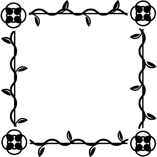 Frame square of floral design frame flowers square icon