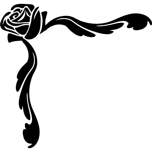 Rose and branches floral ornament flower shapes shape icon