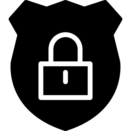 Padlock in a shield padlock symbols lock icon