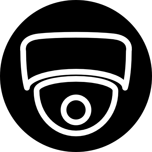 Surveillance camera symbol in a circle symbol cameras outline icon