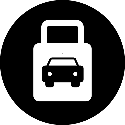 Car security symbol surveillance protection locked icon