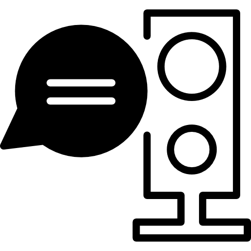 Security audio system surveillance speech bubble security icon