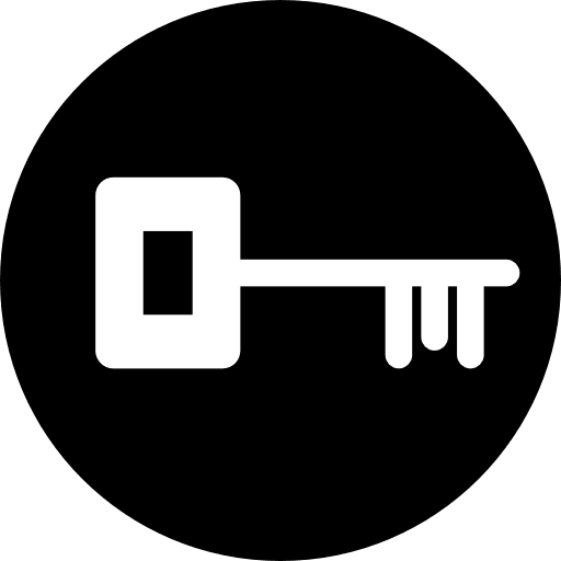 Key in a circle tools symbols symbol icon