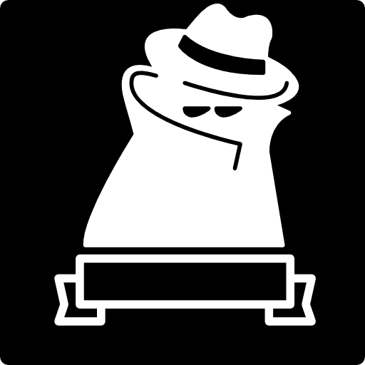 Robber in a square with a banner security surveillance person icon