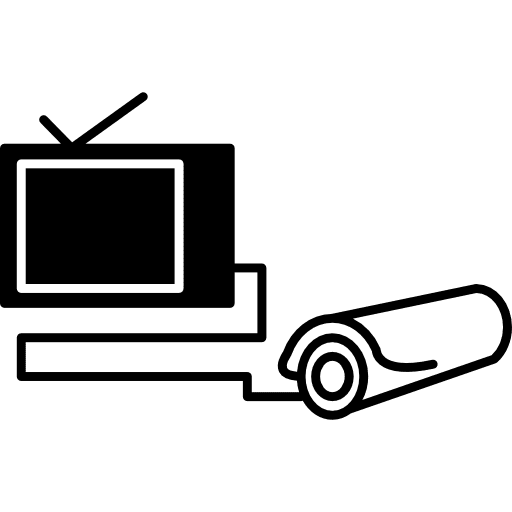 Surveillance camera connected to a monitor monitor tools connected icon