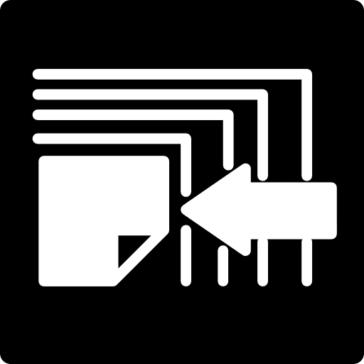 Surveillance symbol in a square square arrow surveillance icon