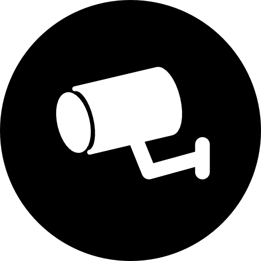 Surveillance video camera inside a circle video camera camera surveillance icon