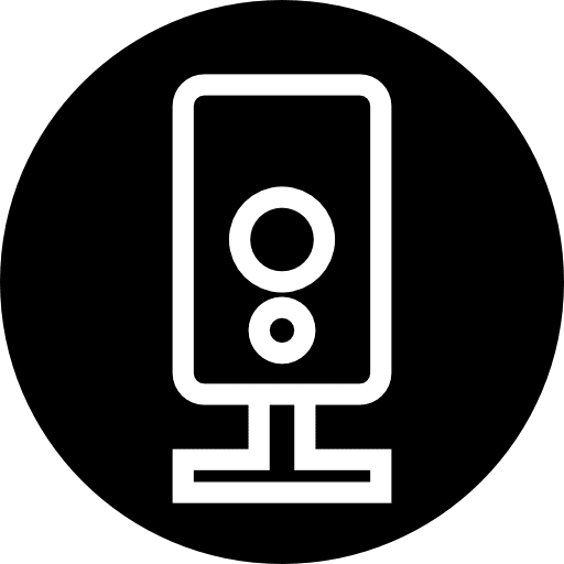 Surveillance video tool in a circle circle tools video icon