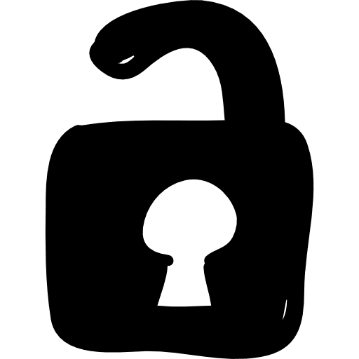 Unlocked padlock interface unlock security icon
