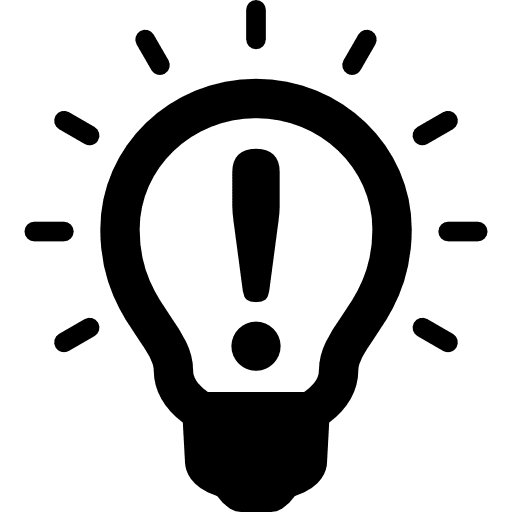 Having an idea bulb realize idea icon