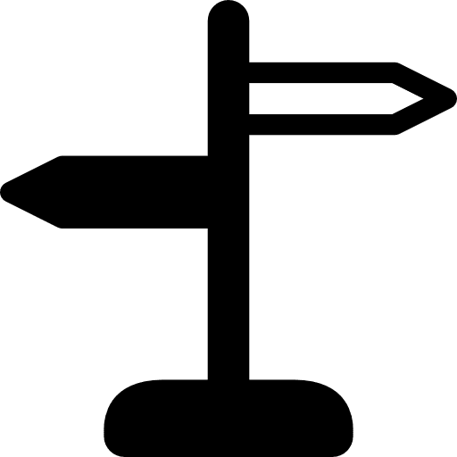 Direction sign maps and flags location signal icon