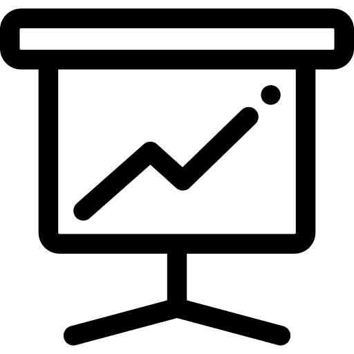 Financial presentation stats line graph line graphic icon