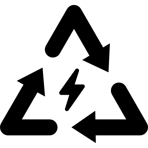 Renwable energy electricity technology recycling icon