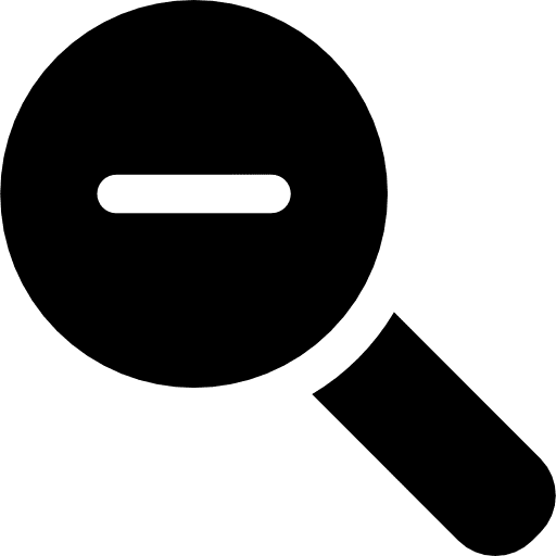 Zoom out minus sign loupe magnifying glass icon