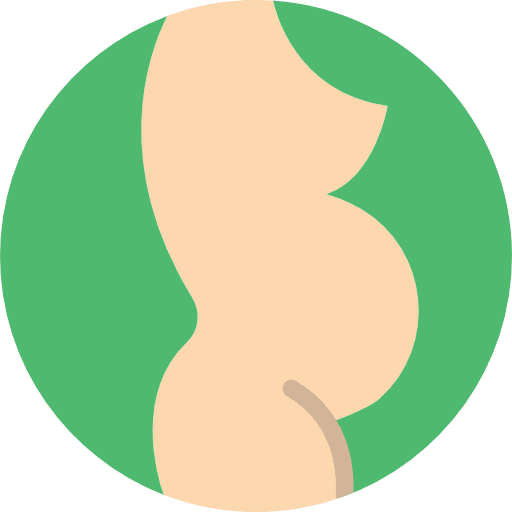 Pregnant people shape woman icon