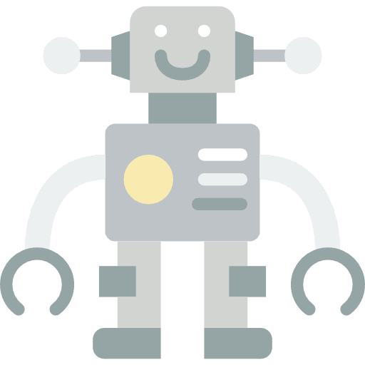 Robot metal children toy icon