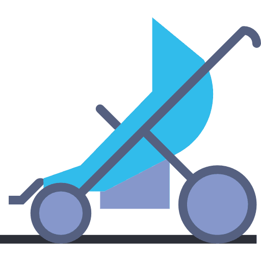 Stroller childhood children transport icon