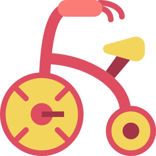 Tricycle children vehicle toy icon