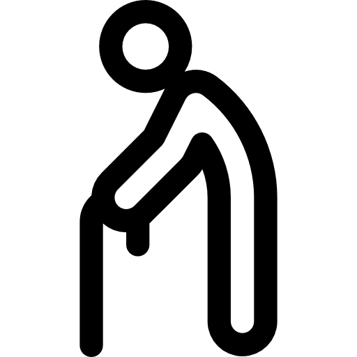 Walking stick aged healthcare and medical walking icon