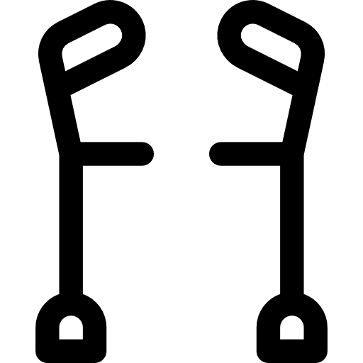 Crutch injury crutch health icon