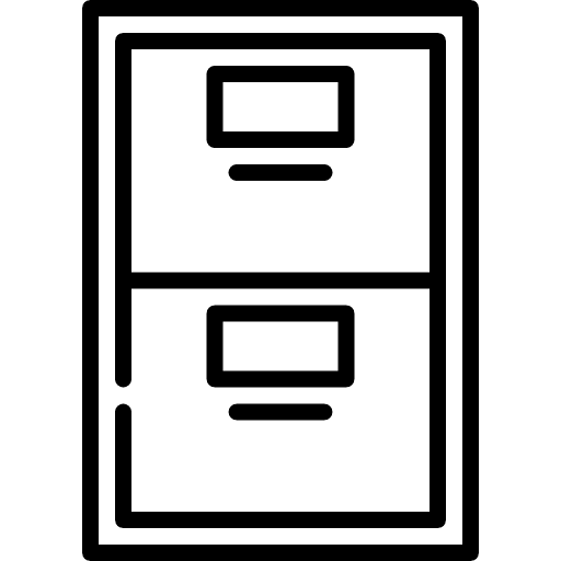 Archive files and folders office material storage icon