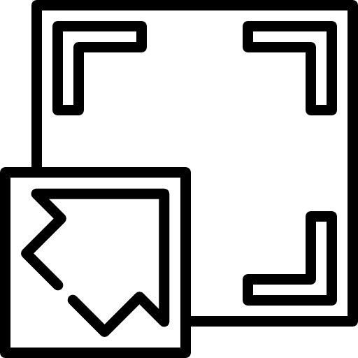 Full screen direction arrows expand icon