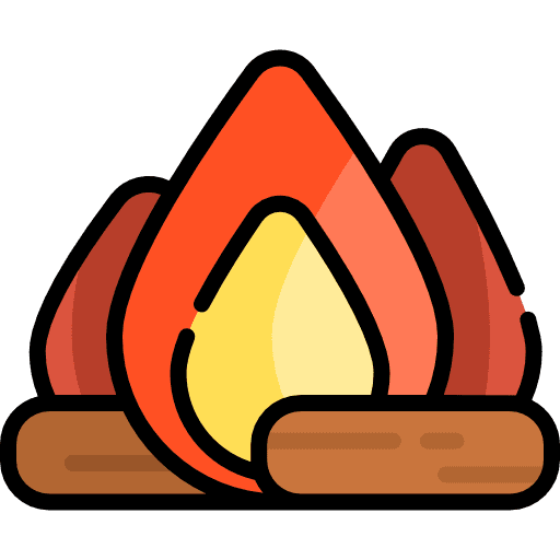 Bonfire burn camping hot icon