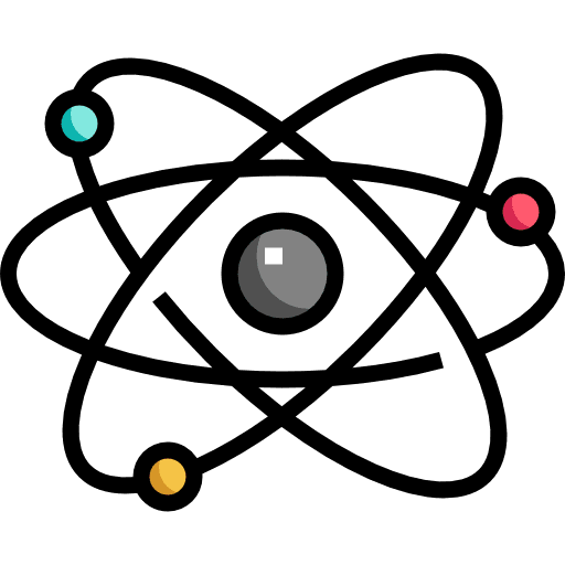 Atom physics nuclear atomic icon
