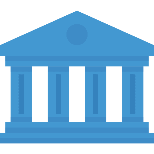 Bank government business and finance building icon