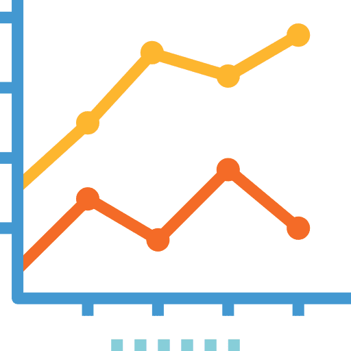 Charts sales reports presentation icon