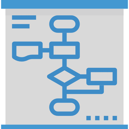 Flow chart process business and finance presentation icon