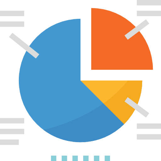 Pie chart stats statistics presentation icon