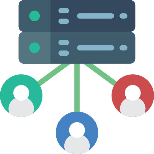 Network hosting web development cloud data icon