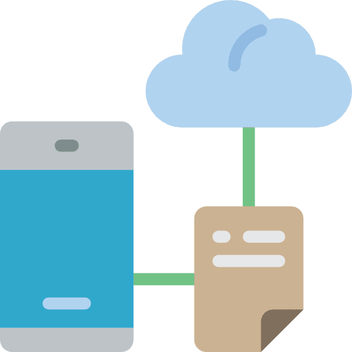 Cloud computing multimedia cellphone data storage icon